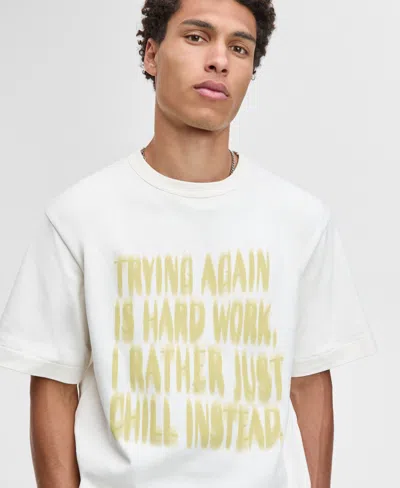 Mode Of One Men's Try Again Relaxed-fit Graphic T-shirt, Exclusively At Macy's In White