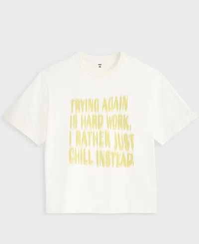 Mode Of One Men's Try Again Relaxed-fit Graphic T-shirt, Exclusively At Macy's In White