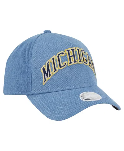 New Era Women's Denim Michigan Wolverines A-frame 9forty Adjustable Hat