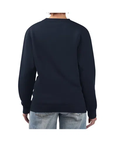 G-iii 4her By Carl Banks Women'sâ Navy New York Yankees Team Logo Graphic Tri-blend Fleece Pullover Sweatshirt In Black