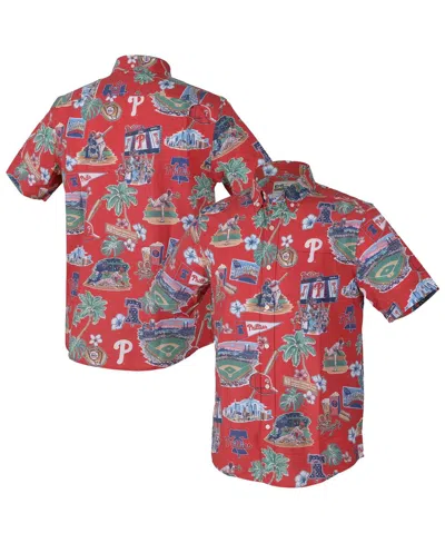 Reyn Spooner Red Philadelphia Phillies Scenic Tri-blend Button-down Shirt In Red