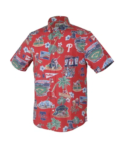 Reyn Spooner Red Philadelphia Phillies Scenic Tri-blend Button-down Shirt In Red