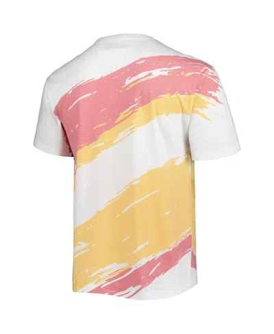 Mitchell & Ness Men's White Tuskegee Golden Tigers Paintbrush Sublimated T-shirt In Pink