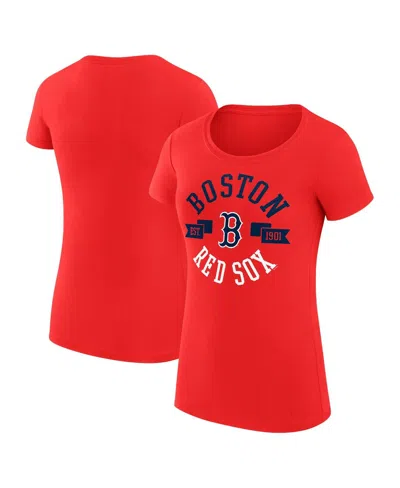 G-iii 4her By Carl Banks Women's Red Boston Red Sox City Graphic Fitted T-shirt In Red