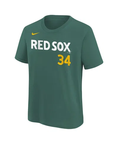 Nike Big Boys And Girls David Ortiz Green Boston Red Sox 2025 City Connect Fuse Name Number T-shirt In Green