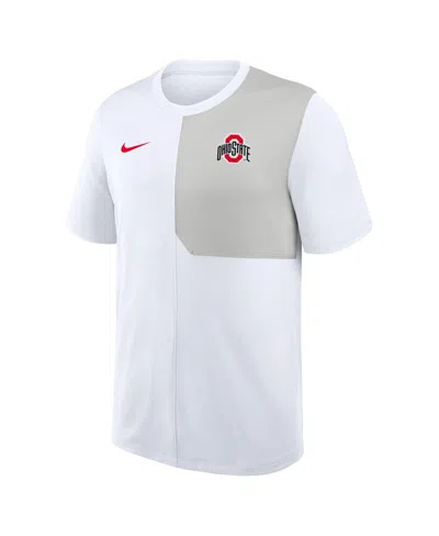 Nike Men's White Ohio State Buckeyes 2025 Sideline Uv Performance Coach T-shirt In White