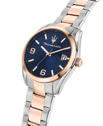 Maserati Men's Date Two-tone Metal Band Watch, 43mm