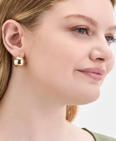 On 34th Gold-tone Small Puffy Huggie Hoop Earrings, 0.77", Exclusively At Macy's
