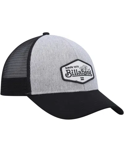 Billabong Men's Heather Gray/black Walled Trucker Adjustable Snapback Hat In Multi
