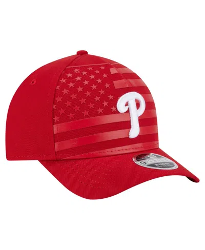 New Era Men's Red Philadelphia Phillies American Flag 9forty M-crown A-frame Adjustable Hat
