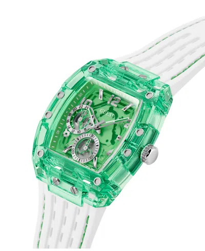 Guess Men's Multi-function Green Silicone Strap Watch, 42mm