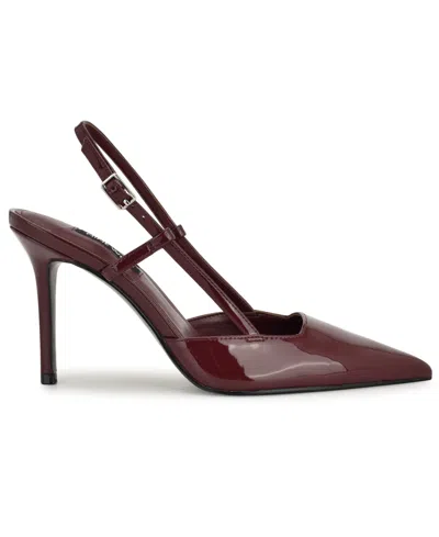 Nine West Women's Mianda Slingback Stiletto Pumps In Burgundy
