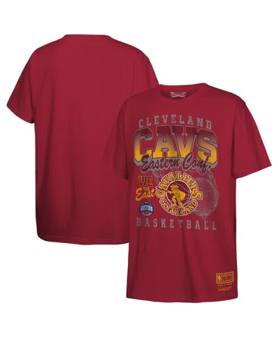 Mitchell & Ness Big Boys And Girls Wine Cleveland Cavaliers 2025 Nba Playoffs Retro Monumental T-shirt In Red