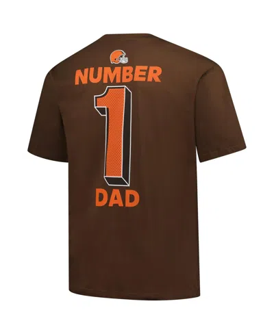 Fanatics Men's Brown Cleveland Browns Big Tall Number One Dad T-shirt In Brown