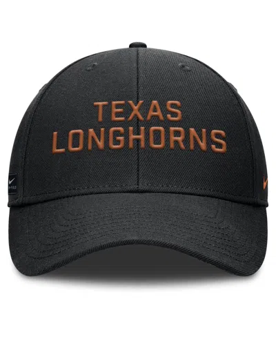 Nike Men's Black Texas Longhorns Rise Practice Adjustable Hat In Black