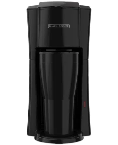 Black & Decker Single-serve Coffee Maker With Thermal Mug In Black