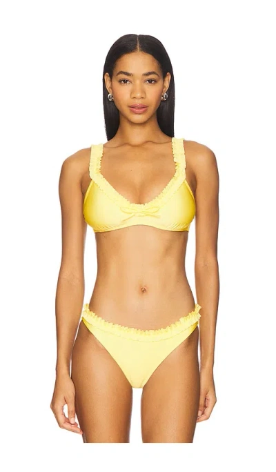 Solid & Striped The Cassidy Bikini Top In Yellow