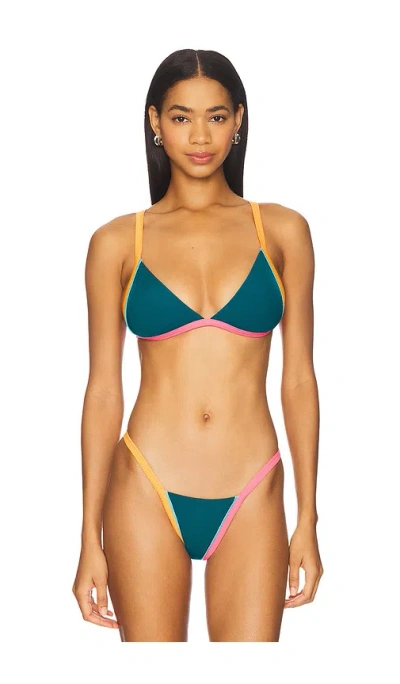 Maaji Ripple Bikini Top In Green