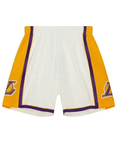Mitchell & Ness Men's Cream Los Angeles Lakers 2009-10 Hardwood Classics Team Color Swingman Shorts In Neutral