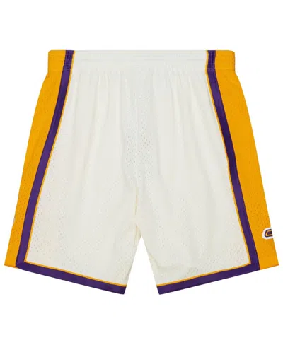 Mitchell & Ness Men's Cream Los Angeles Lakers 2009-10 Hardwood Classics Team Color Swingman Shorts In Neutral
