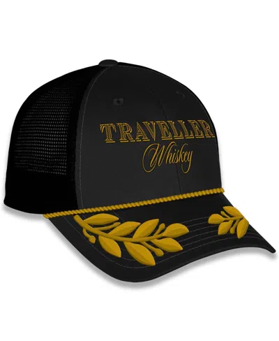 Jr Motorsports Official Team Apparel Men's Black/gold Justin Allgaier Traveler Whiskey Trucker Adjustable Hat