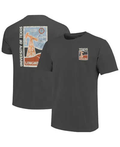 Image One Men's Graphite Texas Longhorns Comfort Colors Distressed Graphics Minimal Vista T-shirt In Black