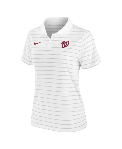 Nike Women's White Washington Nationals Authentic Collection Victory Performance Polo Shirt In White