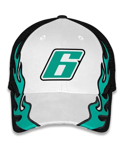 Checkered Flag Sports Men's And Women's Black/white Brad Keselowski Buildsubmarines.com Flame Trucker Adjustable Hat