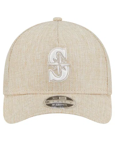 New Era Men's Beige Seattle Mariners Cotton Weave M-crown A-frame 9forty Adjustable Hat