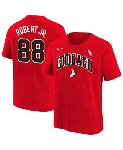 Nike Big Boys And Girls Luis Robert Jr. Red Chicago White Sox Fuse City Connect Name Number T-shirt In Red