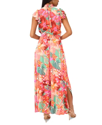 Msk Women's Smocked Waist Printed Wide-leg Jumpsuit In Multi