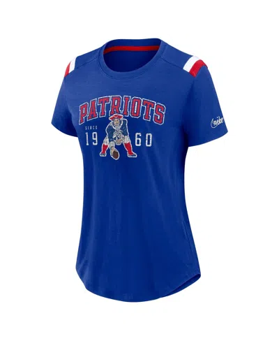 Nike Women'sâ Heather Royal New England Patriots Historic Slub Fashion T-shirt In Blue