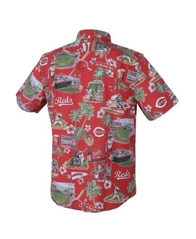 Reyn Spooner Men's Red Cincinnati Reds Scenic Tri-blend Button-down Shirt In Red