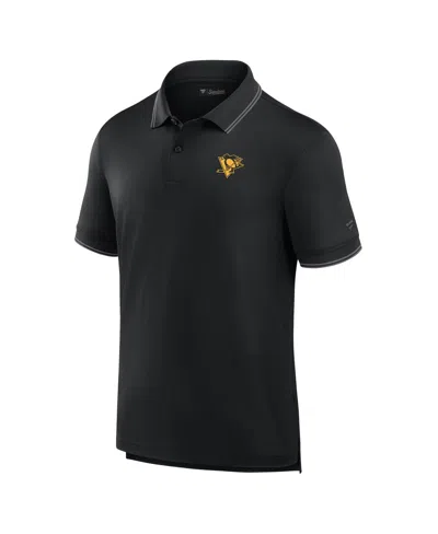 Fanatics Men's Black Pittsburgh Penguins Front Office Piqueâ Polo Shirt In Black