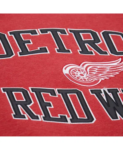 Mitchell & Ness Red Detroit Red Wings Playoff Win Fleece Pullover Sweatshirt In Red