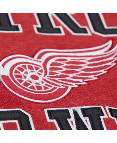 Mitchell & Ness Red Detroit Red Wings Playoff Win Fleece Pullover Sweatshirt In Red