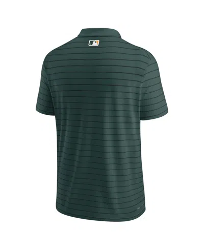 Nike Men's Green Oakland Athletics Authentic Collection Striped Performance Pique Polo Shirt In Green