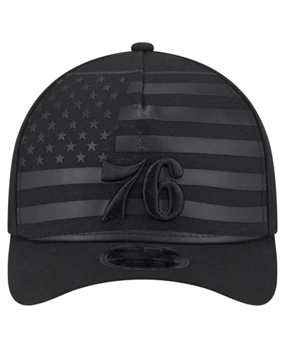 New Era Men's Black Philadelphia 76ers Game Day Flag A-frame 9forty Adjustable Hat