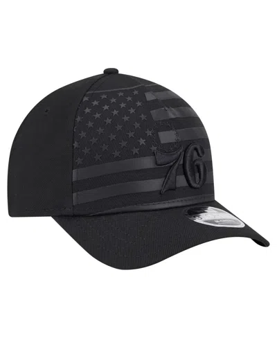 New Era Men's Black Philadelphia 76ers Game Day Flag A-frame 9forty Adjustable Hat