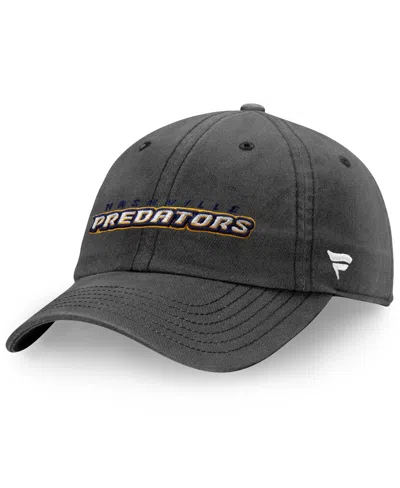Fanatics Men's Charcoal Nashville Predators Wordmark Core Fundamental Adjustable Hat