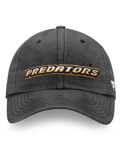 Fanatics Men's Charcoal Nashville Predators Wordmark Core Fundamental Adjustable Hat
