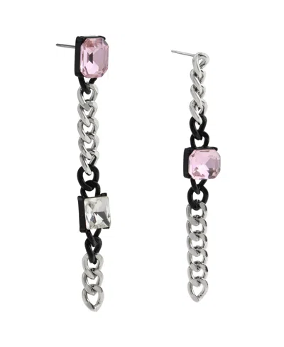 Steve Madden Faux Stone Punk Romance Stone Linear Earrings
