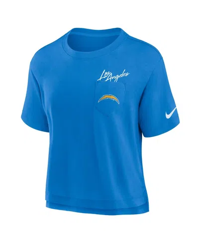 Nike Powder Blue Los Angeles Chargers Performance Pocket T-shirt In Blue