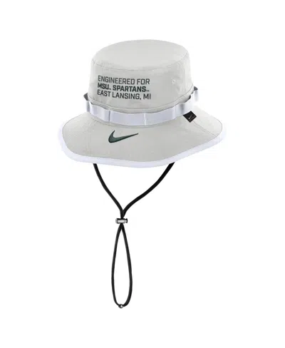 Nike Men's Gray Michigan State Spartans 2025 Sideline Apex Boonie Performance Bucket Hat In White