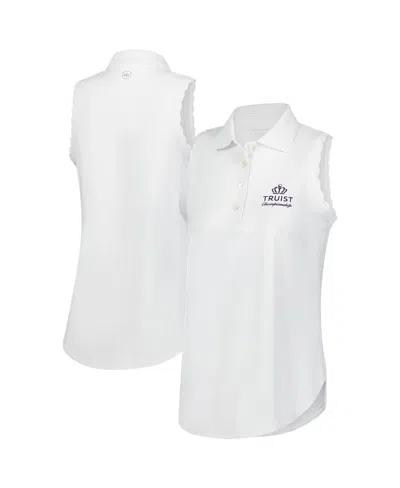 Peter Millar Women'sâ White Truist Championship Opal Sleeveless Jersey Polo Shirt In White