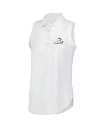 Peter Millar Women'sâ White Truist Championship Opal Sleeveless Jersey Polo Shirt In White