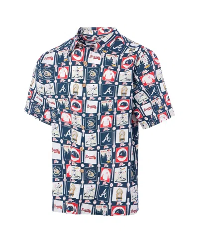 Reyn Spooner Men'sâ Navy Atlanta Braves Champions Scenic Button-up Shirt In Multi