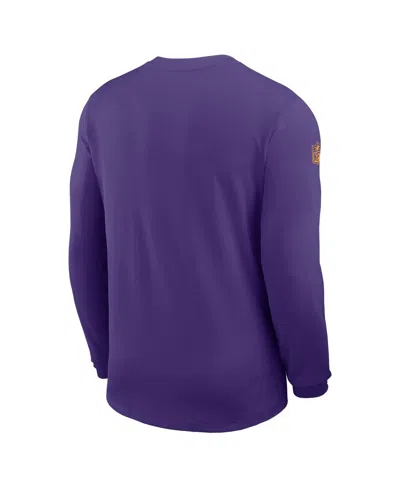 Nike Purple Minnesota Vikings Sideline Coach Uv Performance Long Sleeve T-shirt In Purple