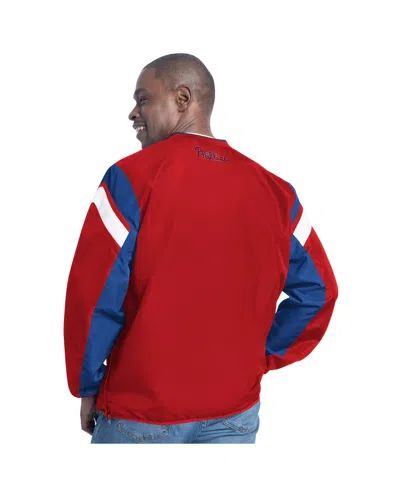 G-iii Sports By Carl Banks Red Philadelphia Phillies Double Coverage V-neck Pullover In Red