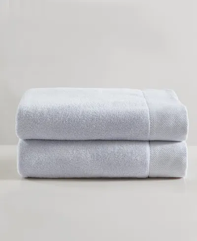 Calvin Klein Entwine Solid Cotton Terry 2-pc. Bath Towel Set, 64" X 34" In Blue